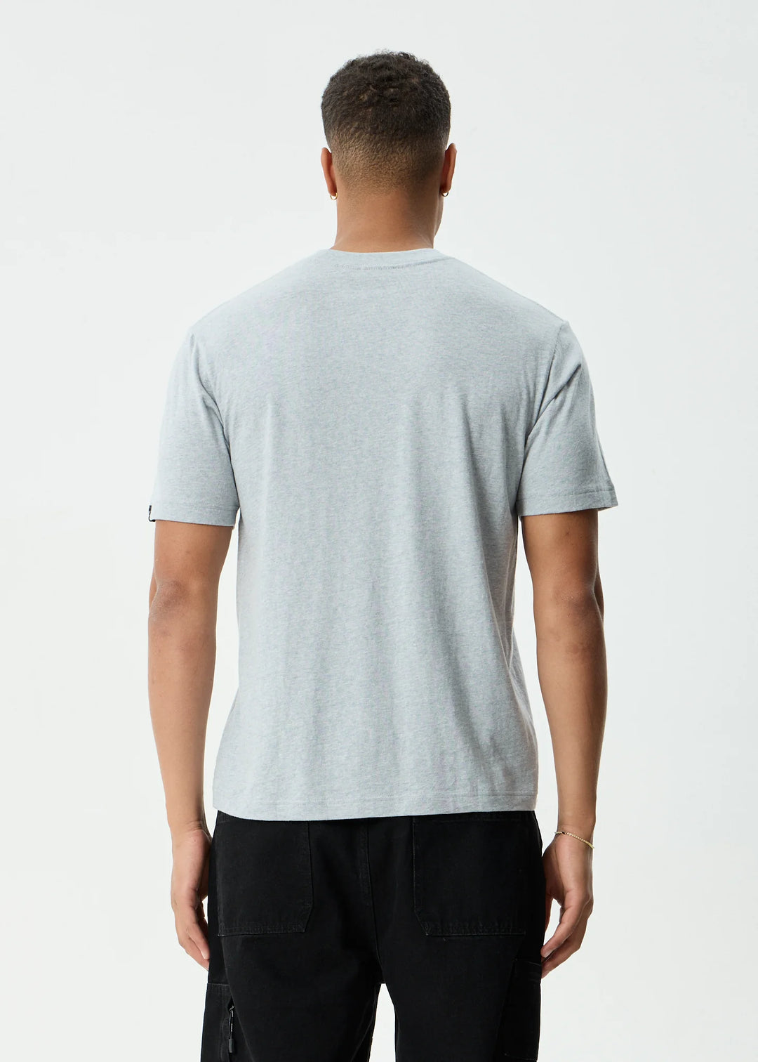 AFENDS Mens Classic Retro Tee in Shadow Grey Marle