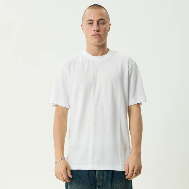 AFENDS Mens Classic Retro Tee in White