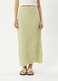AFENDS Womens Darcy - Check Maxi Skirt - Lemongrass Check, WOMENS SKIRTS, AFENDS, Elwood 101