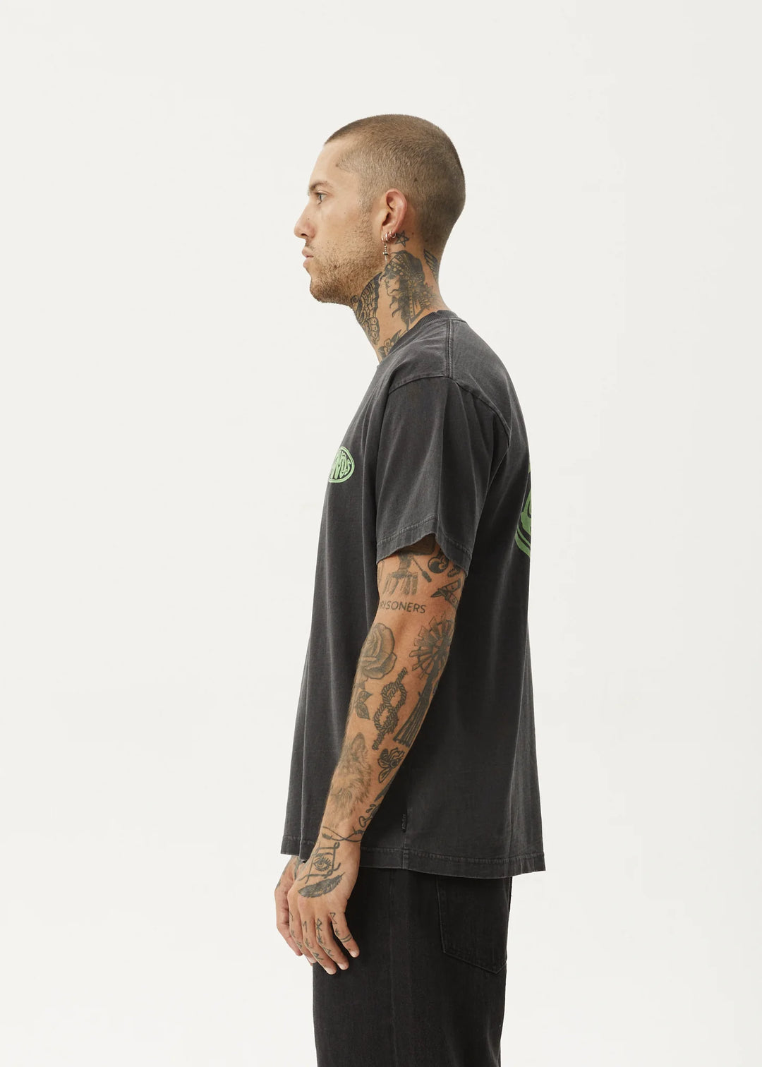 AFENDS Mens Frogga - Heavy Boxy Fit Tee - Stone Black, MENS TEE SHIRTS, AFENDS, Elwood 101