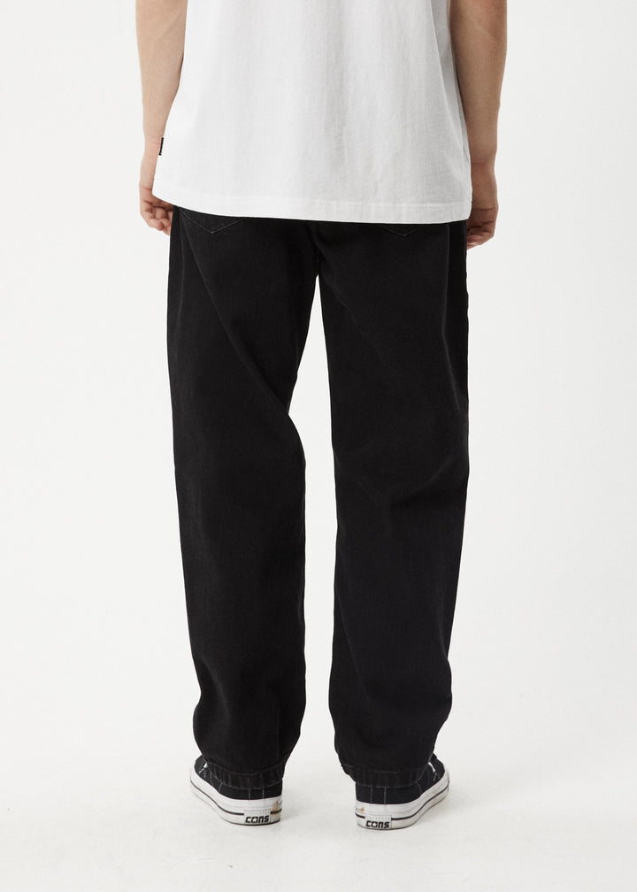 AFENDS Mens Ninety Two's - Organic Denim Relaxed Jeans - Washed Black, MENS DENIM, AFENDS, Elwood 101