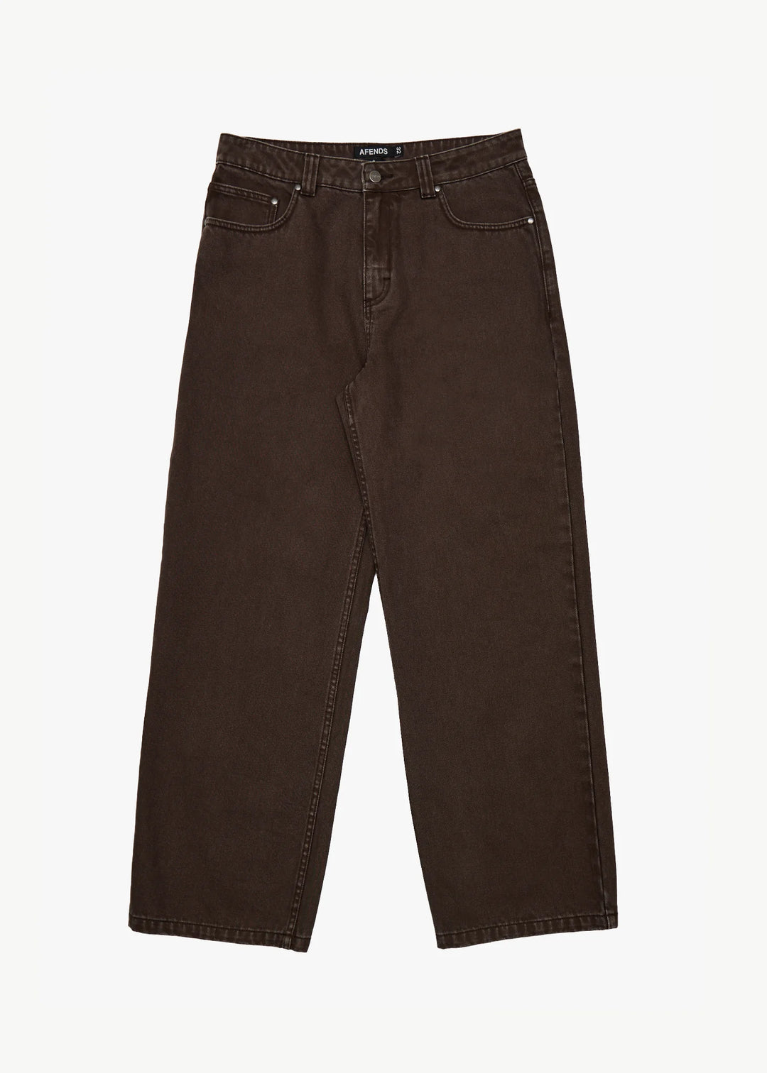 AFENDS Mens Pablo Denim Baggy Fit Jean in Washed Coffee