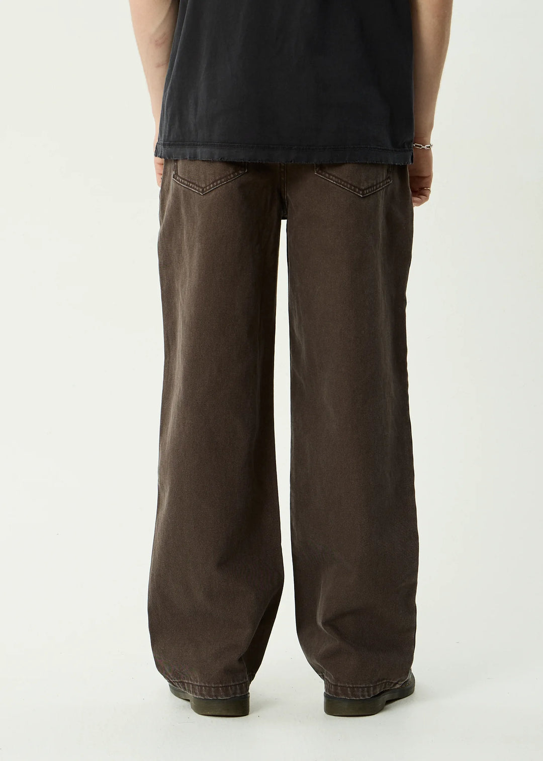AFENDS Mens Pablo Denim Baggy Fit Jean in Washed Coffee