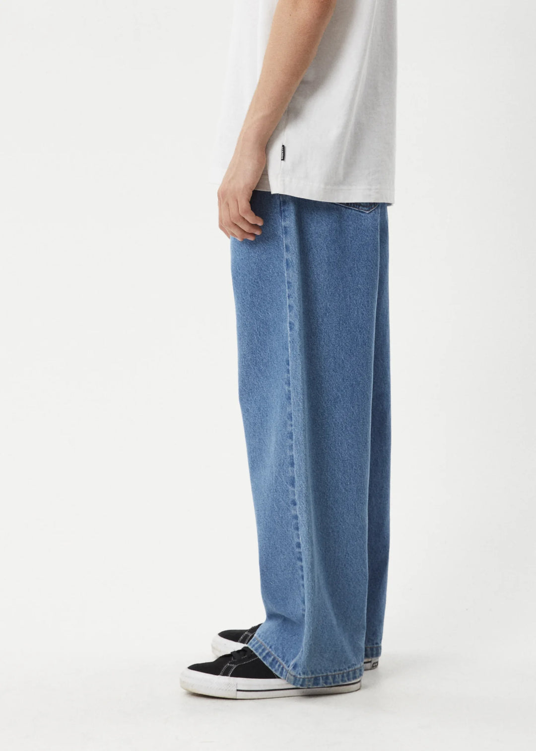 AFENDS Mens Pablo Denim Baggy Jean in Worn Blue