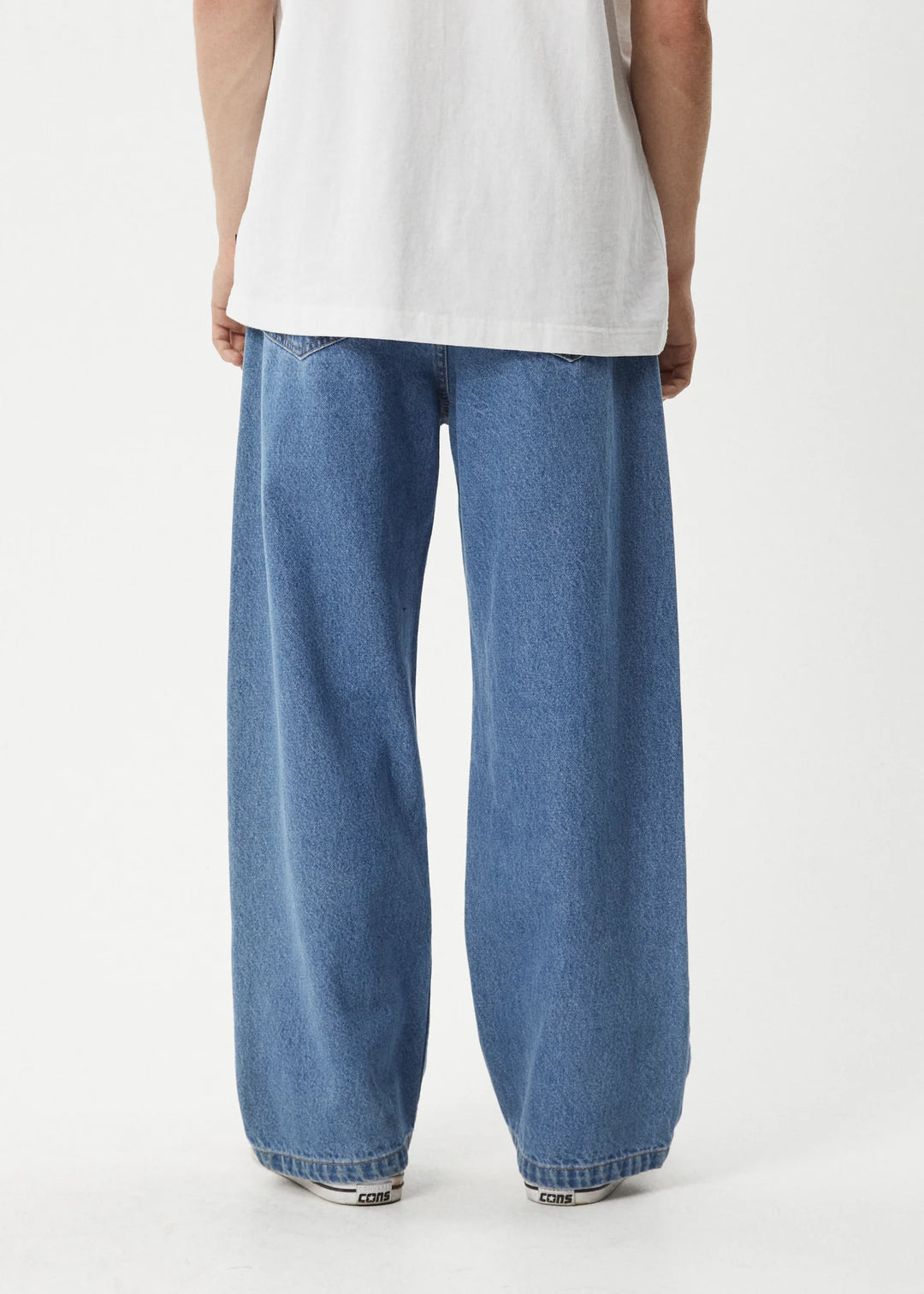 AFENDS Mens Pablo Denim Baggy Jean in Worn Blue