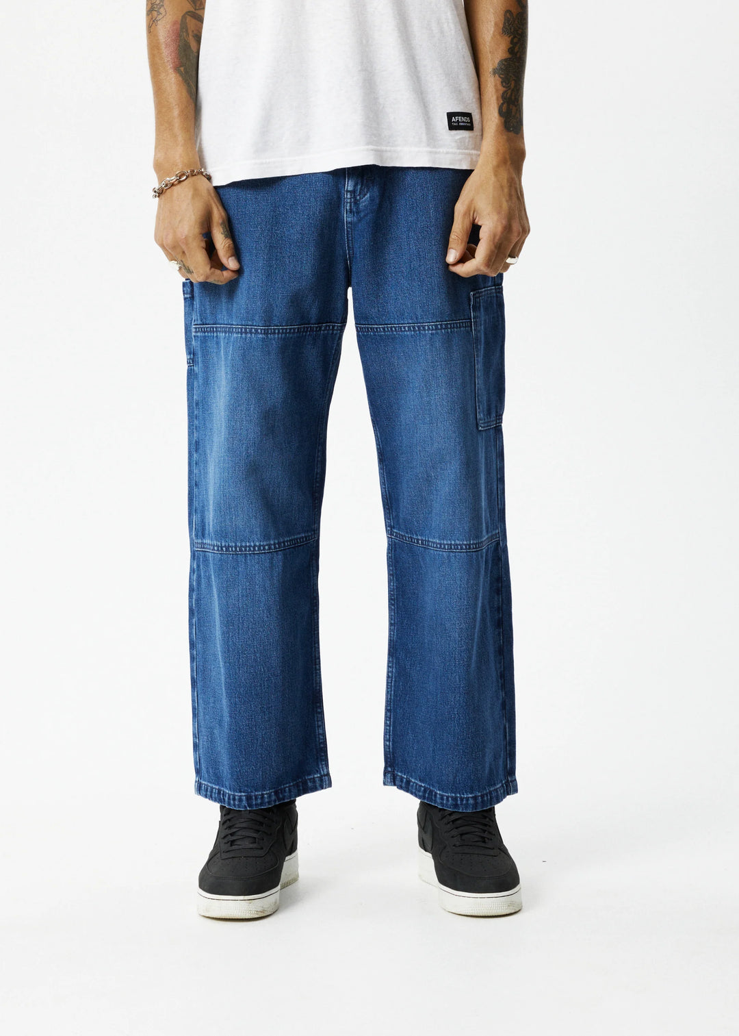 AFENDS Mens Richmond Denim Baggy Carpenter Jeans - Authentic Blue, MENS DENIM, AFENDS, Elwood 101