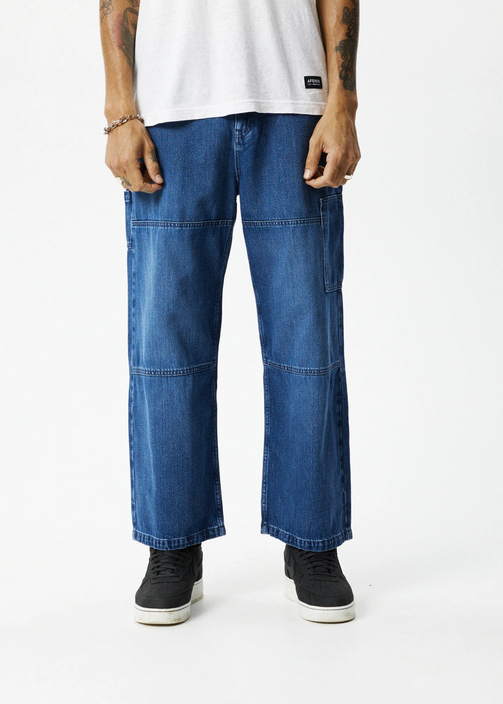 AFENDS Mens Richmond Denim Baggy Carpenter Jeans - Authentic Blue, MENS DENIM, AFENDS, Elwood 101