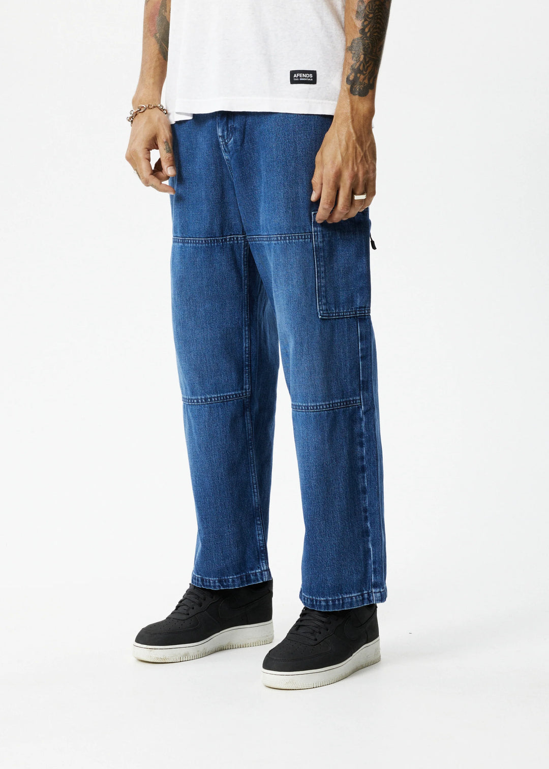 AFENDS Mens Richmond Denim Baggy Carpenter Jeans - Authentic Blue, MENS DENIM, AFENDS, Elwood 101