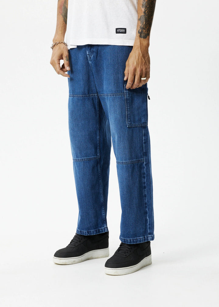 AFENDS Mens Richmond Denim Baggy Carpenter Jeans - Authentic Blue, MENS DENIM, AFENDS, Elwood 101