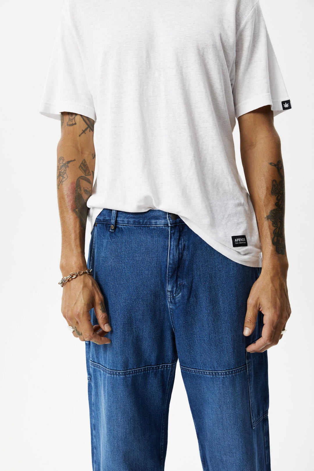 AFENDS Mens Richmond Denim Baggy Carpenter Jeans - Authentic Blue, MENS DENIM, AFENDS, Elwood 101
