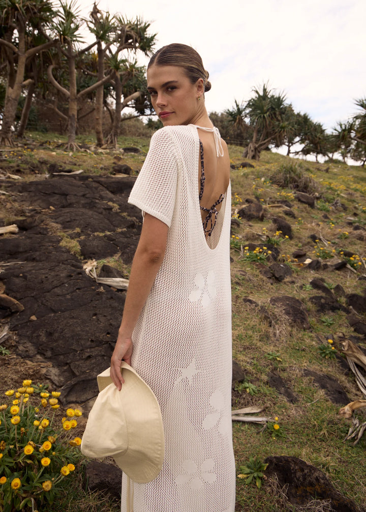 AFENDS Womens Riley - Knit Midi Dress - White, WOMENS DRESSES, AFENDS, Elwood 101