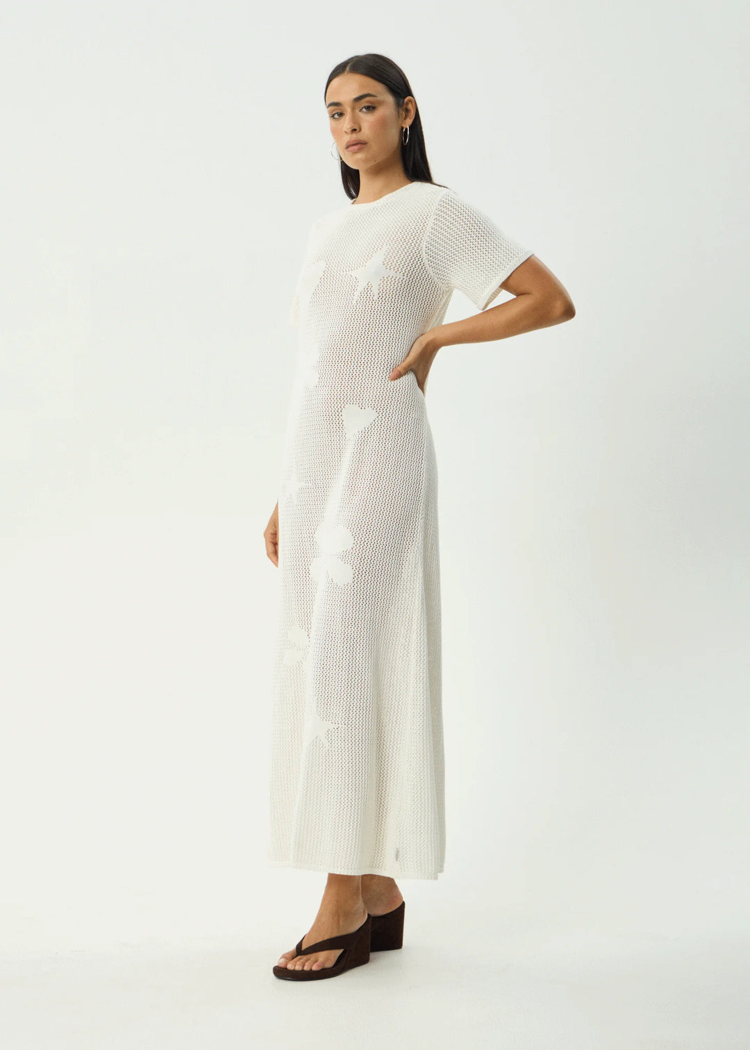 AFENDS Womens Riley - Knit Midi Dress - White, WOMENS DRESSES, AFENDS, Elwood 101