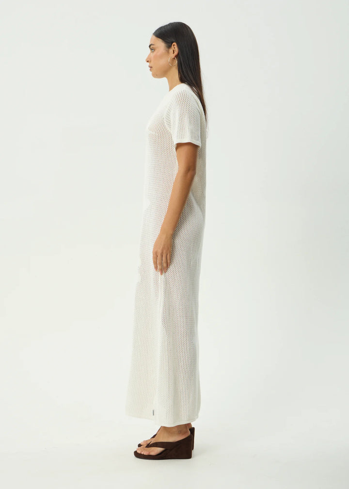 AFENDS Womens Riley - Knit Midi Dress - White, WOMENS DRESSES, AFENDS, Elwood 101