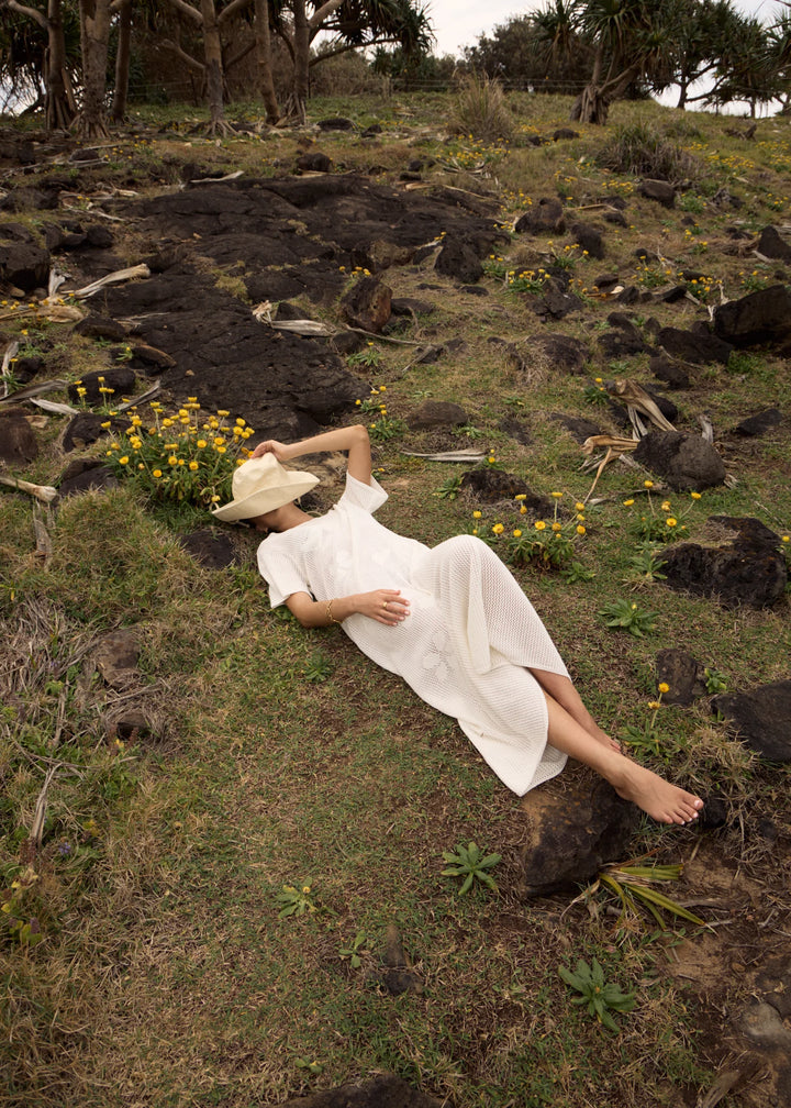 AFENDS Womens Riley - Knit Midi Dress - White, WOMENS DRESSES, AFENDS, Elwood 101