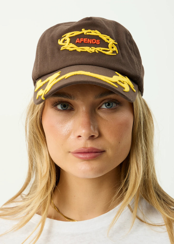 AFENDS Rocked - Five Panel Cap - Coffee, MENS CAPS & BEANIES, AFENDS, Elwood 101