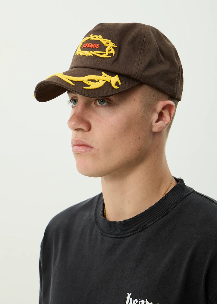 AFENDS Rocked - Five Panel Cap - Coffee, MENS CAPS & BEANIES, AFENDS, Elwood 101