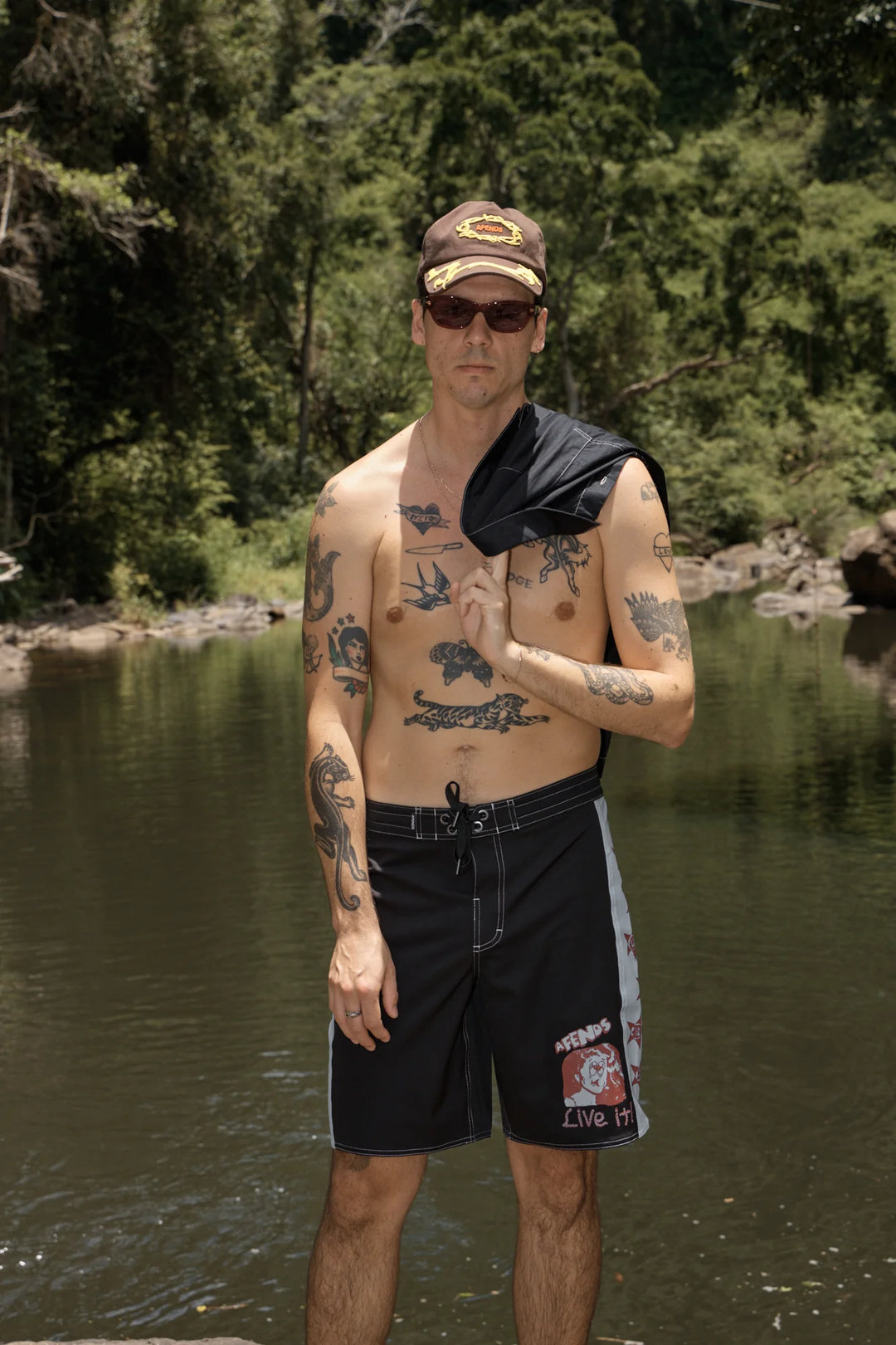 AFENDS Rocked - Five Panel Cap - Coffee, MENS CAPS & BEANIES, AFENDS, Elwood 101