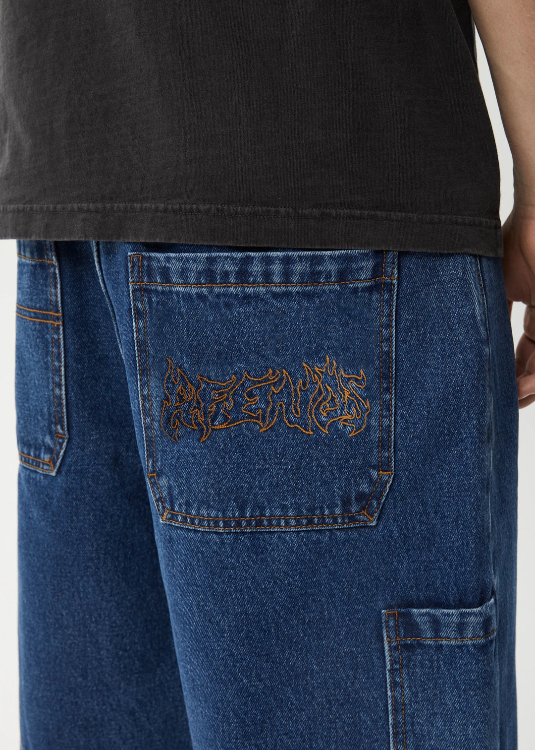 AFENDS Mens Scorched Harper - Denim Baggy Fit Carpenter Short 22 Inch - Authentic Blue, MENS SHORTS, AFENDS, Elwood 101