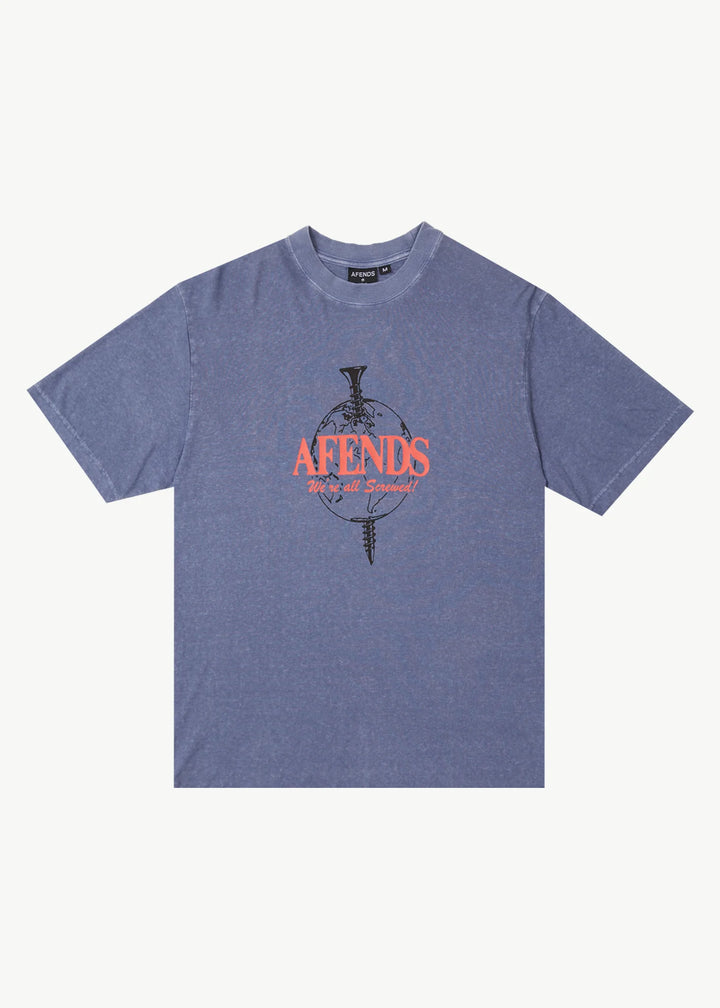 AFENDS Mens Screwed - Retro Fit Tee - Washed Marlin, MENS TEE SHIRTS, AFENDS, Elwood 101