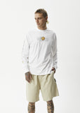 AFENDS Mens Sunshine Long Sleeve Graphic T- Shirt - White, MENS TEE SHIRTS, AFENDS, Elwood 101