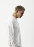AFENDS Mens Sunshine Long Sleeve Graphic T- Shirt - White, MENS TEE SHIRTS, AFENDS, Elwood 101