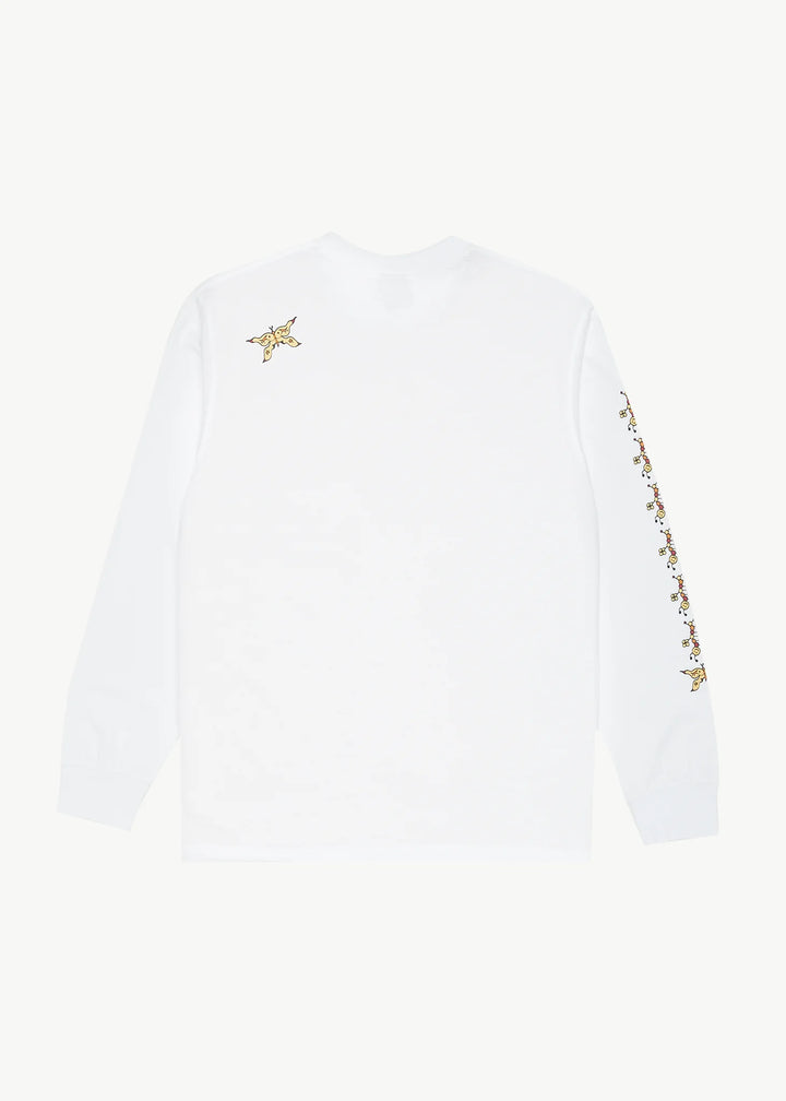 AFENDS Mens Sunshine Long Sleeve Graphic T- Shirt - White, MENS TEE SHIRTS, AFENDS, Elwood 101