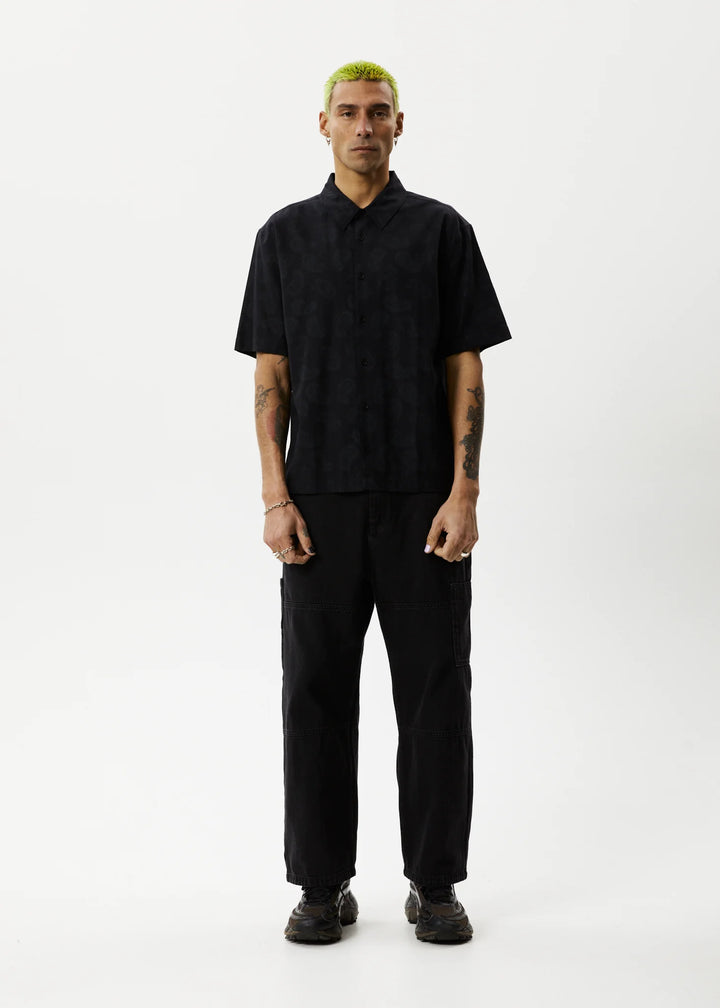 AFENDS Mens Tradition - Paisley Short Sleeve Shirt - Black, MENS SHIRTS, AFENDS, Elwood 101
