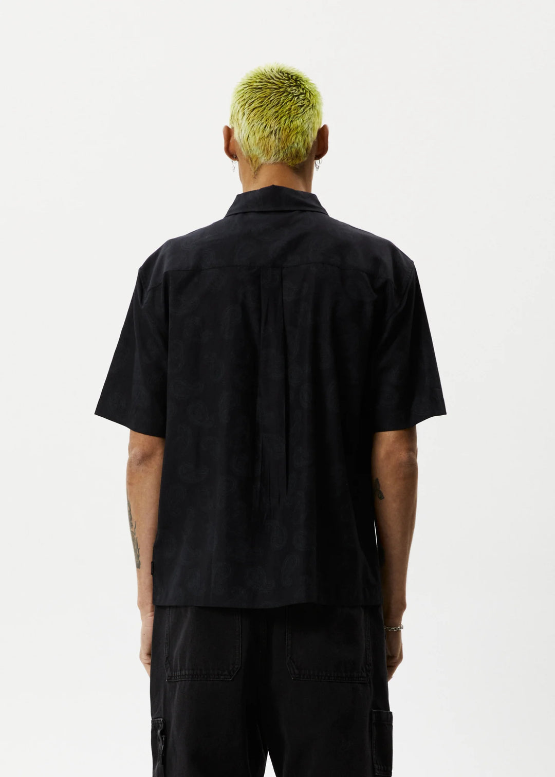 AFENDS Mens Tradition - Paisley Short Sleeve Shirt - Black, MENS SHIRTS, AFENDS, Elwood 101