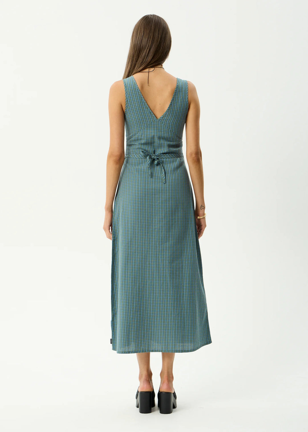 AFENDS Voyager Hemp Maxi Dress Deep Olive Check | ELWOOD101 Elwood 101 AFENDS Voyager Hemp Maxi Dress Deep Olive Check | ELWOOD101 Elwood 101