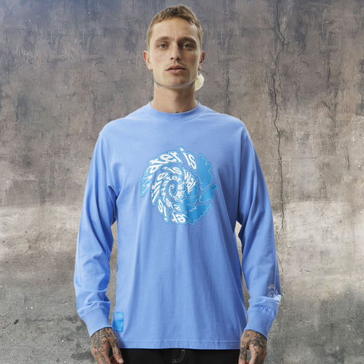 AFENDS Mens Water is Life Long Sleeve Graphic T- Shirt - Arctic Blue, MENS TEE SHIRTS, AFENDS, Elwood 101