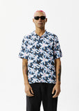 AFENDS Mens Waterfall - Cuban Short Sleeve Shirt - Stone Black, MENS SHIRTS, AFENDS, Elwood 101