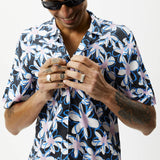 AFENDS Mens Waterfall - Cuban Short Sleeve Shirt - Stone Black, MENS SHIRTS, AFENDS, Elwood 101