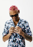 AFENDS Mens Waterfall - Cuban Short Sleeve Shirt - Stone Black, MENS SHIRTS, AFENDS, Elwood 101