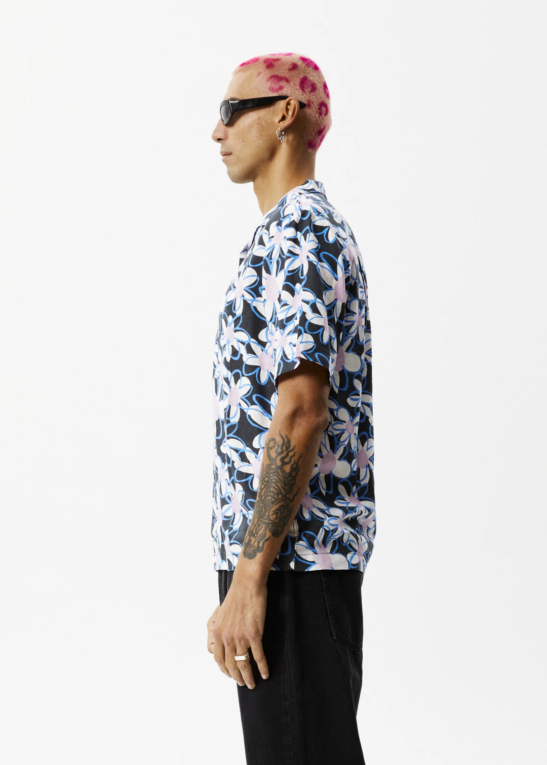 AFENDS Mens Waterfall - Cuban Short Sleeve Shirt - Stone Black, MENS SHIRTS, AFENDS, Elwood 101