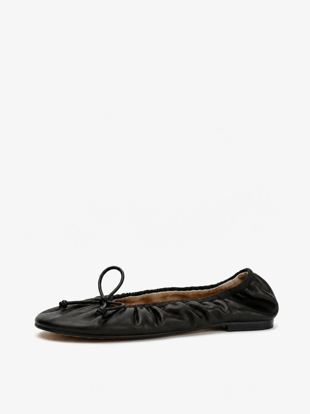 ALIAS MAE Womens Fyfe Leather Ballet Flats in Black