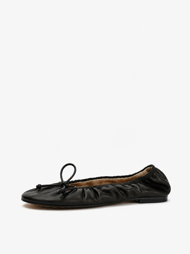 ALIAS MAE Womens Fyfe Leather Ballet Flats in Black