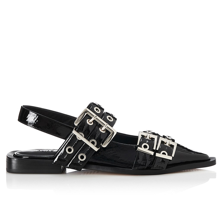 ALIAS MAE Womens Zina Sling Back Leather Shoes - Black Crinkle, WOMENS SHOES, ALIAS MAE, Elwood 101