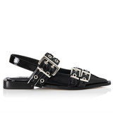 ALIAS MAE Womens Zina Sling Back Leather Shoes - Black Crinkle, WOMENS SHOES, ALIAS MAE, Elwood 101