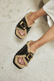 ALIAS MAE Womens Kiara Sandals - Black Shearling, WOMENS SHOES, ALIAS MAE, Elwood 101