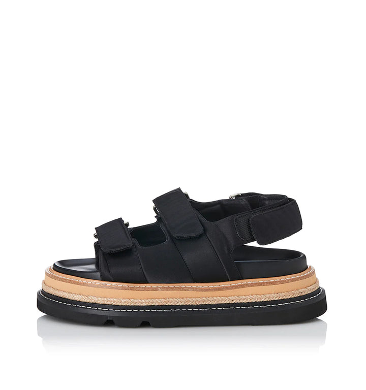 ALIAS MAE Womens Veda Sandals - Black Satin, WOMENS SHOES, ALIAS MAE, Elwood 101