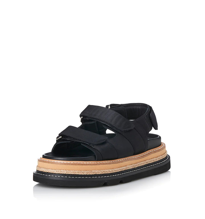 ALIAS MAE Womens Veda Sandals - Black Satin, WOMENS SHOES, ALIAS MAE, Elwood 101