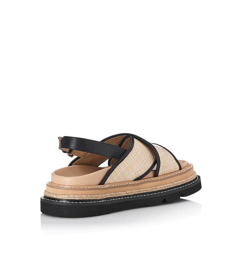 ALIAS MAE Womens Verona Sandals - Black / Natural Raffia, WOMENS SHOES, ALIAS MAE, Elwood 101