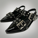 ALIAS MAE Womens Zina Sling Back Leather Shoes - Black Crinkle, WOMENS SHOES, ALIAS MAE, Elwood 101