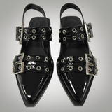 ALIAS MAE Womens Zina Sling Back Leather Shoes - Black Crinkle, WOMENS SHOES, ALIAS MAE, Elwood 101
