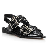 ALIAS MAE Womens Zina Sling Back Leather Shoes - Black Crinkle, WOMENS SHOES, ALIAS MAE, Elwood 101