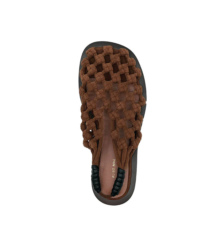 ALIAS MAE Womens Elki Sandal in Mocha Faux Suede