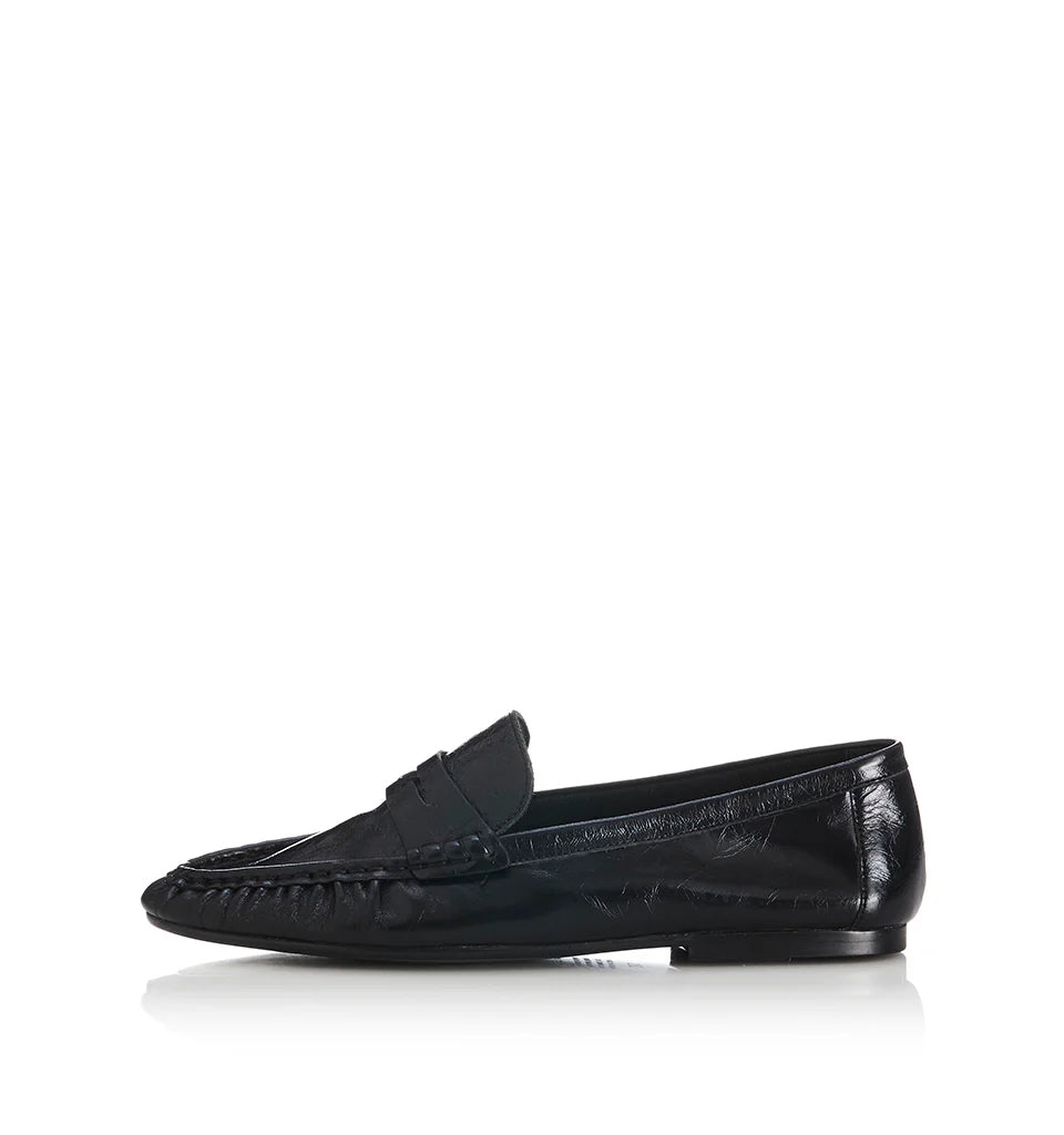 ALIAS MAE Womens Ivana Leather Loafer Shoes - Black Oily Leather, WOMENS SHOES, ALIAS MAE, Elwood 101