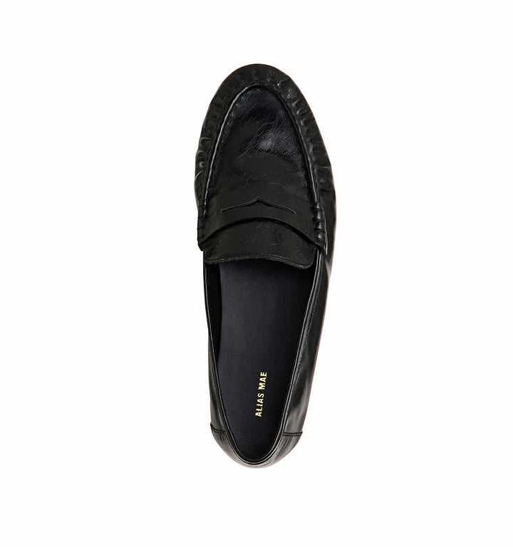 ALIAS MAE Womens Ivana Leather Loafer Shoes - Black Oily Leather, WOMENS SHOES, ALIAS MAE, Elwood 101