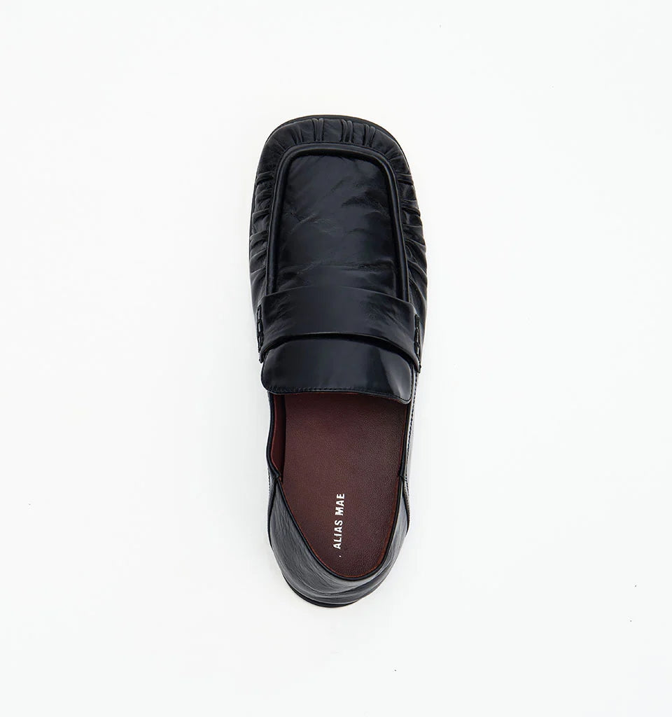 ALIAS MAE Womens Kruz Loafers in Black Oily Leather, WOMENS SHOES, ALIAS MAE, Elwood 101