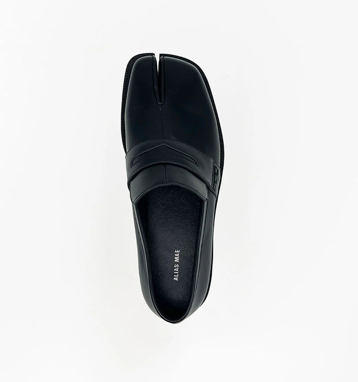 ALIAS MAE Womens Lacey Leather Loafers in Black Box